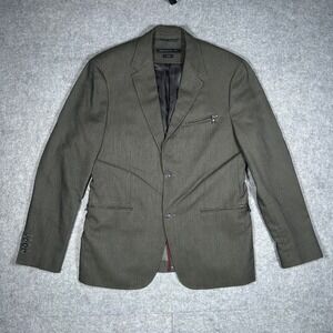 John Varvatos Blazer Men 40R Olive Green Luxe Sport Coat Edgy Designer Jacket